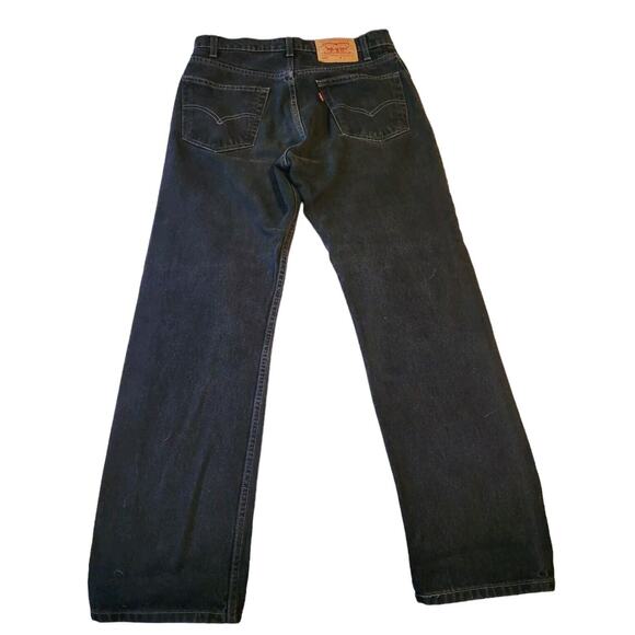 Vintage Levi's 505 Black Jeans 33x32 Regular Fit Straight Leg 90's Light Fade - Picture 2 of 14